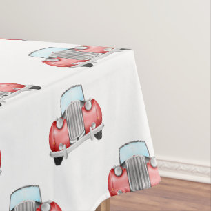 Klassische Retro-Autos Vintage-Aquarell-Muster Tischdecke