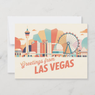 Klassische Retro-Grüße aus Las Vegas Postkarte
