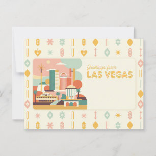 Klassische Retro-Grüße aus Las Vegas Postkarte