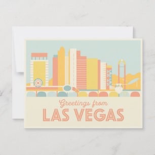 Klassische Retro-Grüße aus Las Vegas Postkarte