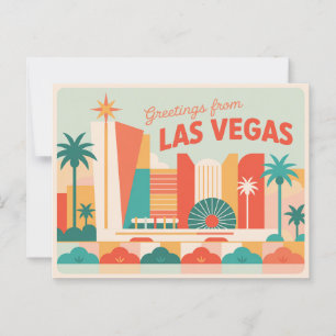 Klassische Retro-Grüße aus Las Vegas Postkarte