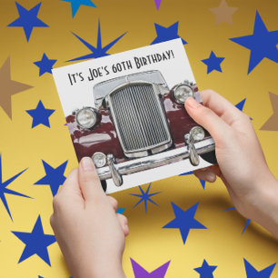Klassische Retro-Oldtimer-Geburtstags-Einladungen Einladung