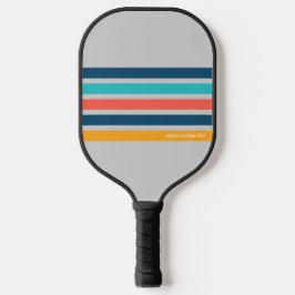 Klassische Retro Streifen Personalisiert Text Pick Pickleball Schläger