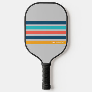 Klassische Retro Streifen Personalisiert Text Pick Pickleball Schläger