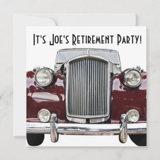 Klassische Retro Vintage Car Retirement oder Gebur Einladung