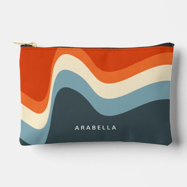 Klassische Retro Wavy Lines Zubehörtasche (Vorderseite)