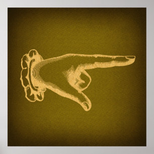 Klassische Retro-Zeige Fingerzeig Art Poster