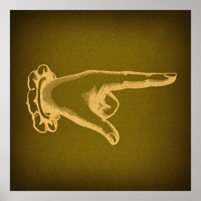 Klassische Retro-Zeige Fingerzeig Art Poster (Vorne)