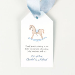 Klassische Rocking Horse Boy Baby Shower Fevor Tag Geschenkanhänger