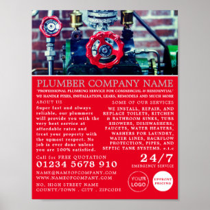 Klassische Rohre, Klempner, Klempnerwerbung Poster