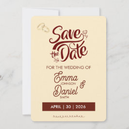 Klassische Romantik-Karte zur Vorabanzeige des Hoc Save The Date