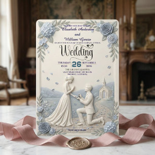 Klassische romantische formelle Hochzeit Einladung