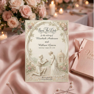 Klassische romantische Gartenszene Save The Date