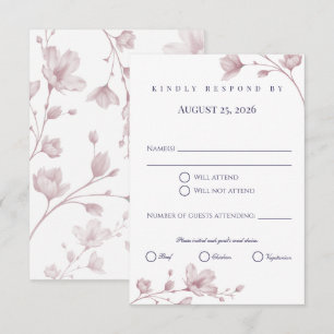 Klassische Romantische Verstaubte Rosen Blumenhoch RSVP Karte