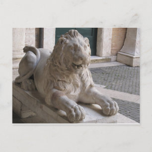 Klassische römische Löwenstatue Postkarte