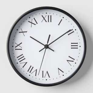 Klassische römische Maueruhr ⏰ stilvolle Schwarz Uhr