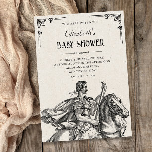 Klassische römische Ritter Soldat Baby Shower Einladung