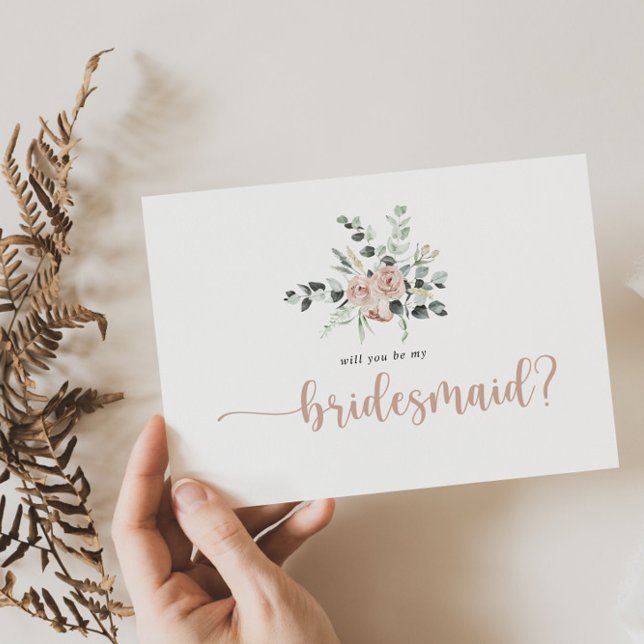 Klassische Rosa Bridesmaid-Karte Mitteilungskarte (Von Creator hochgeladen)