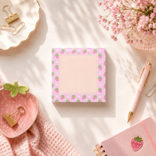 Klassische Rosa Erdbeeren Post-it Klebezettel