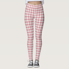 Klassische rosa Hahnentrittmuster-Muster-Leggings Leggings