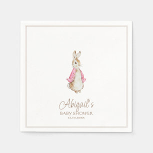 Klassische rosa Häschen Mädchen Baby-Party Serviette