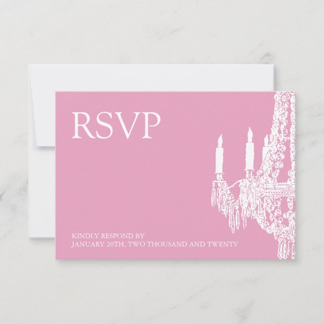 Klassische rosa Lüster-RSVP-Karten (3.5x5) RSVP Karte (Vorderseite)