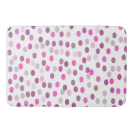 Klassische rosa Polka Punkte auf Weiß Badematte