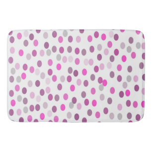 Klassische rosa Polka Punkte auf Weiß Badematte