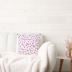 Klassische rosa Polka Punkte auf Weiß Kissen