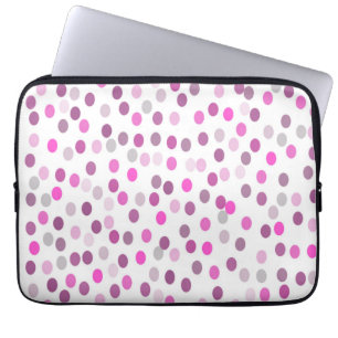 Klassische rosa Polka Punkte auf Weiß Laptopschutzhülle