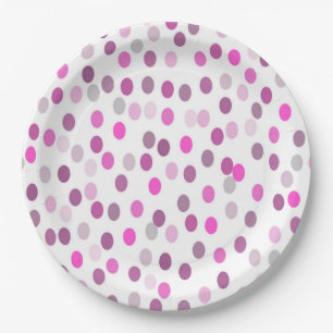 Klassische rosa Polka Punkte auf Weiß Pappteller