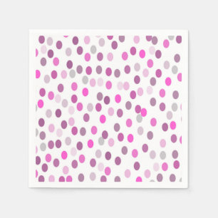 Klassische rosa Polka Punkte auf Weiß Serviette