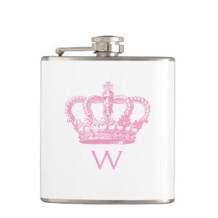 Klassische rosa Prinzessin Crown Flachmann