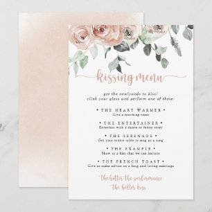 Klassische Rosa-Rose-Hochzeitskissing-Spielkarte
