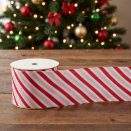 Klassische rosa rote Streifen Weihnachten Ripsband