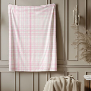 Klassische rosa-weiße Karodecke für rustikale Inne Fleecedecke
