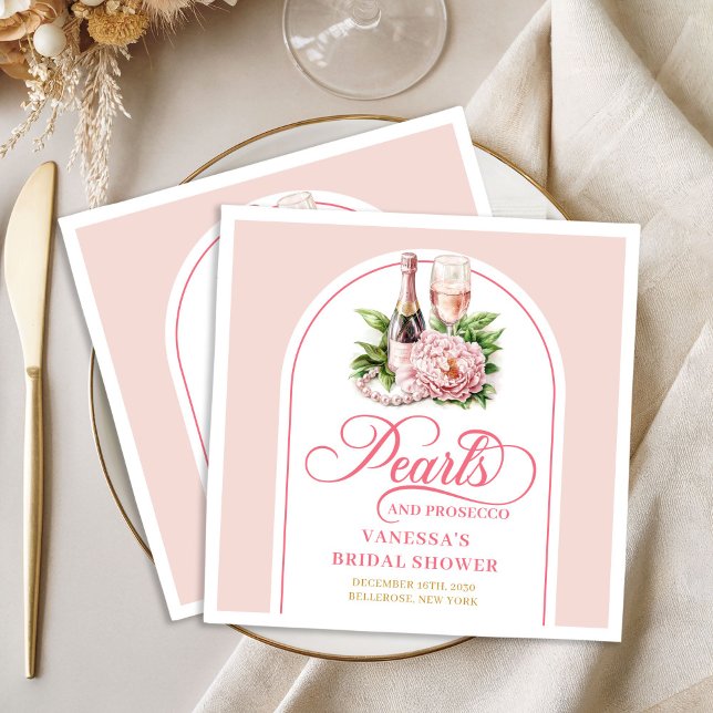 Klassische rosafarbene und goldene Servietten mit  (Classic blush and gold napkins custom lettering

)