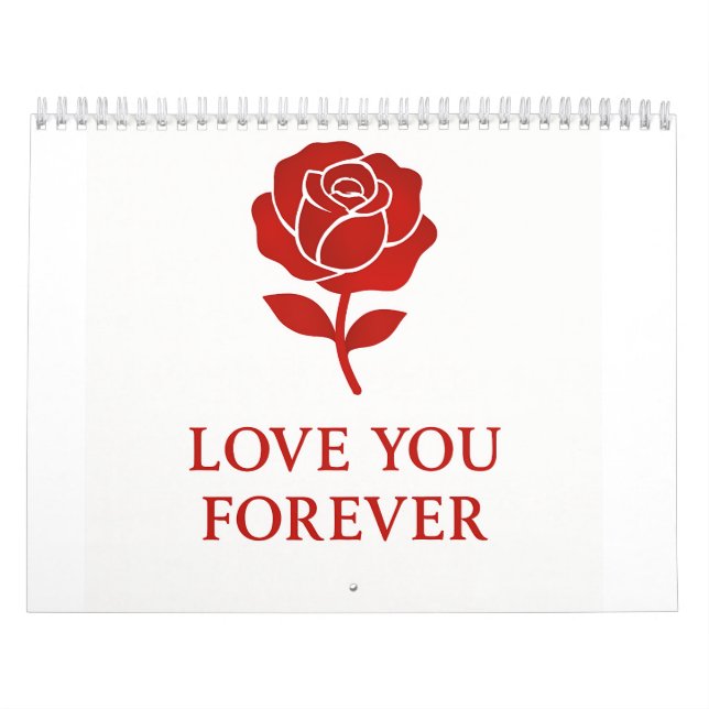 Klassische Rose Ewige Liebe Minimal Romantisch Kalender (Titelbild)