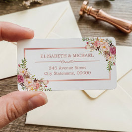 Klassische Rose Gold Frame Elegante Blumendekorati Adressaufkleber