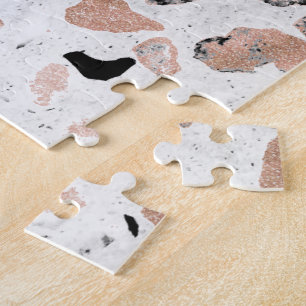 Klassische Rose Gold Vintager Marmor abstrakte Ter Puzzle