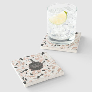 Klassische Rose Gold Vintager Marmor abstrakte Ter Steinuntersetzer