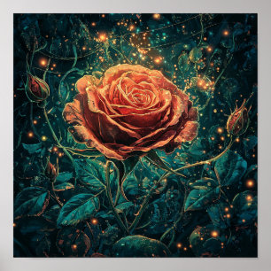 Klassische Rosen-Blumen-Botanik-Kunst Zimmer Makeo Poster