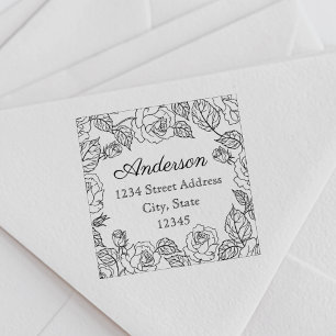 Klassische Rosen Familienname Rücksendeadresse Permastempel