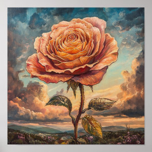 Klassische Rosenblumen-Wandkunst für die Heimdekor Poster