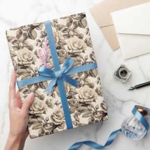 Klassische Rosenblüte Geschenkpapier
