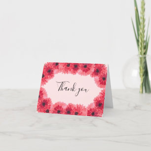 Klassische rote Dahlien Floral Hochzeit Danke