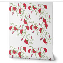 Klassische rote florale und Paisley-Botanik-Tapete