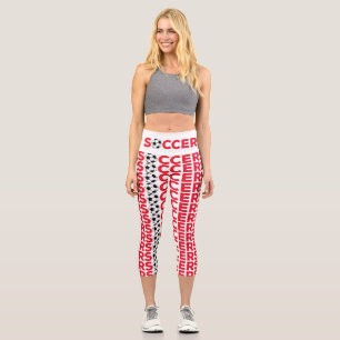 Klassische rote Fußballtypografie Fett Sports Fan Capri Leggings