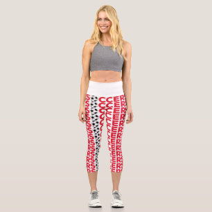 Klassische rote Fußballtypografie Fett Sports Fan Capri Leggings