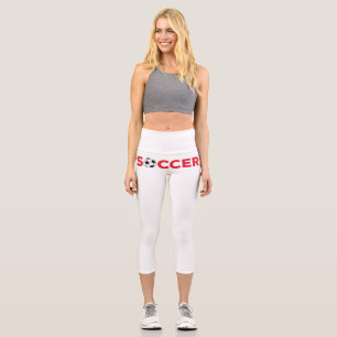 Klassische rote Fußballtypografie Fett Sports Fan Capri Leggings